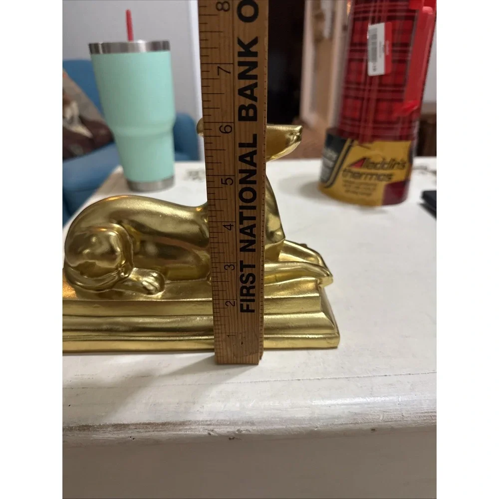 Golden Resin Regal Dog Statue Accent Piece